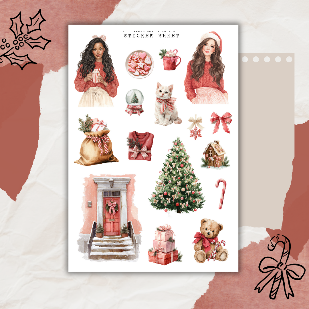 candy cane sticker sheet bundle – ArtStudioLea