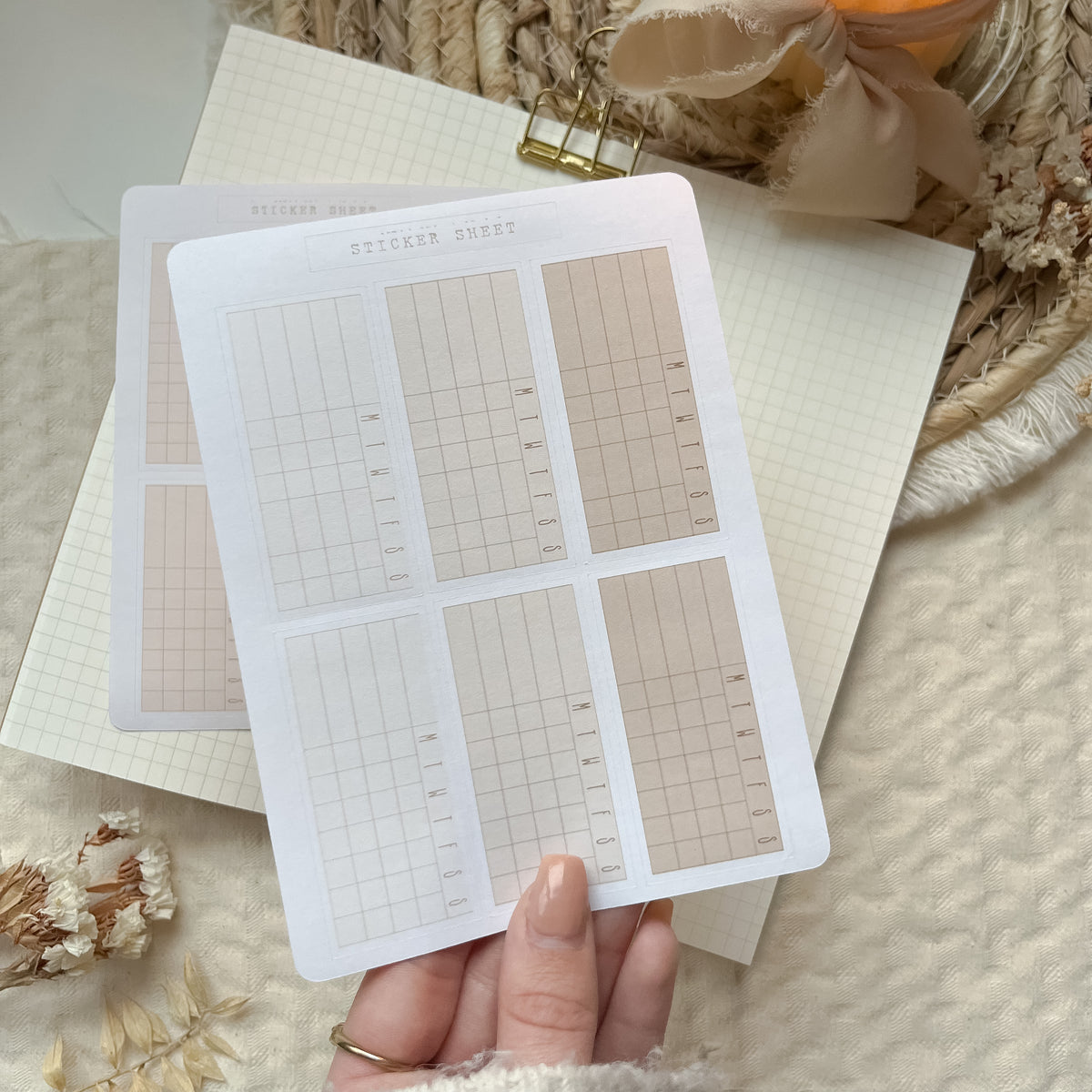 weekly habit tracker sticker sheet, planner stickers, minimalistic sti ...