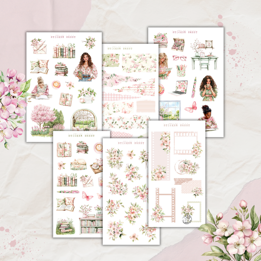 cherry blossom planner sticker sheet – ArtStudioLea
