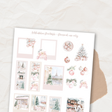 Pink Christmas A4 printable sticker sheet