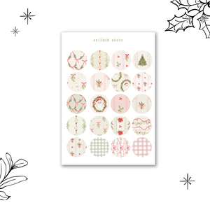 cute christmas doodles washi tape and dot sticker sheet