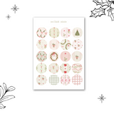 cute christmas doodles washi tape and dot sticker sheet