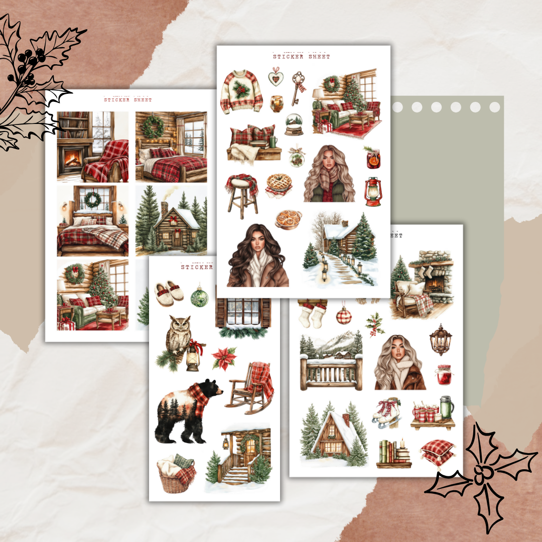 Sticker Drawings Rustic rustic cabin sticker sheet bundle – ArtStudioLea