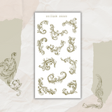 baroque ornamental swirls sticker sheet bundle