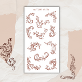 baroque ornamental swirls sticker sheet bundle
