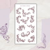 baroque ornamental swirls sticker sheet bundle