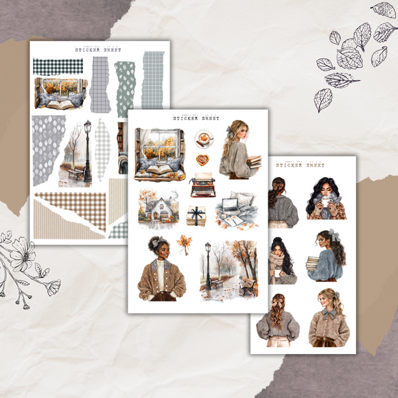 rainy September sticker sheet