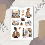 rainy September sticker sheet