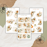 green floral pumpkin sticker sheet