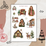 winter cottage sticker sheet bundle