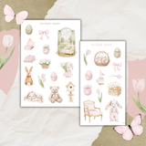 Pastell pink easter sticker sheet bundle