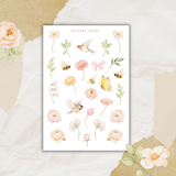 sunny florals sticker sheet bundle