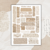 vintage ephemera washi tape sticker sheet