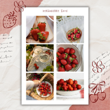 strawberries and cherries picture sticker sheet set