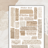 vintage ephemera washi tape sticker sheet