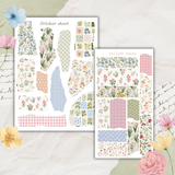 floral paper scraps and washi tape sticker sheet set