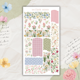 floral paper scraps and washi tape sticker sheet set