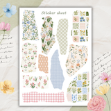 floral paper scraps and washi tape sticker sheet set