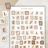 paper scraps alphabet sticker sheet
