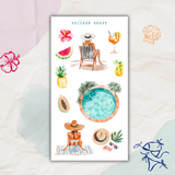 tropical vacation sticker sheet
