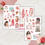 strawberry cocktail sticker sheet set