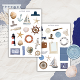 nautical collage sticker sheet set