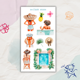 tropical vacation sticker sheet