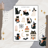spooky cats sticker sheet