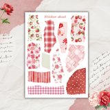 strawberry cocktail sticker sheet set