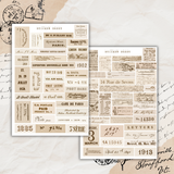 vintage snippets sticker sheet set