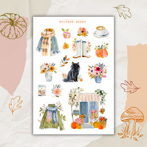 colorful autumn sticker sheet bundle
