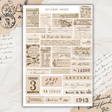 vintage snippets sticker sheet set
