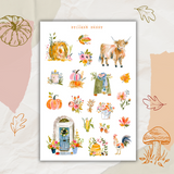 colorful autumn sticker sheet bundle