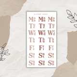 vintage days of the week slim sticker sheet bundle