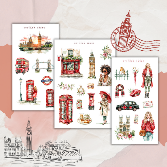 lets go to London sticker sheet collection