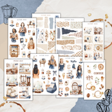 coffee and denim sticker sheet bundle