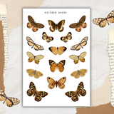 vintage butterflies sticker sheet