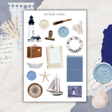 nautical collage sticker sheet set