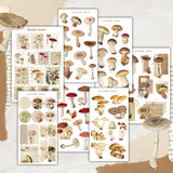 vintage mushroom sticker sheet bundle