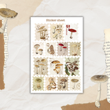 vintage mushroom sticker sheet bundle
