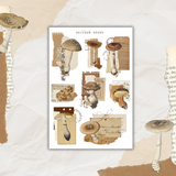 vintage mushroom sticker sheet bundle