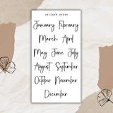 lettered months slim sticker sheet bundle