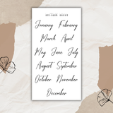 lettered months slim sticker sheet bundle