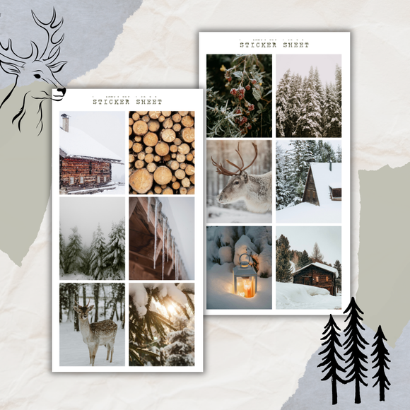 cabin picture sticker sheet bundle