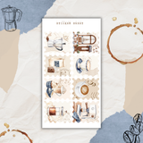 coffee and denim sticker sheet bundle