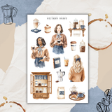 coffee and denim sticker sheet bundle