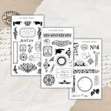vintage collage elements sticker sheet bundle