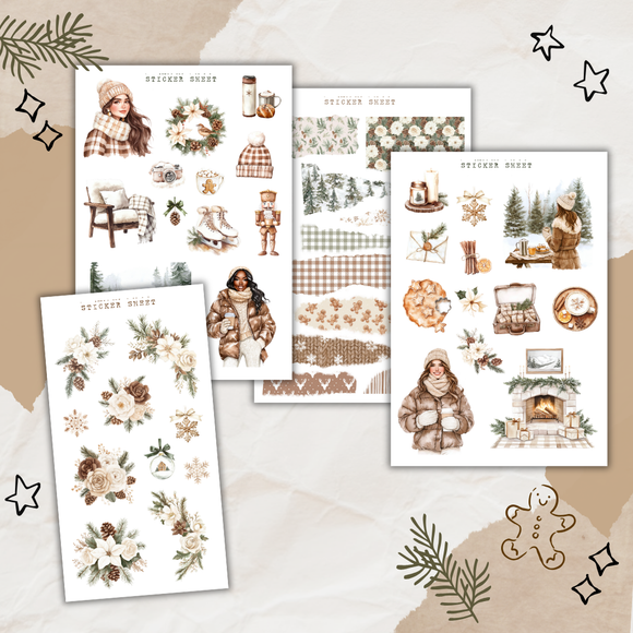 hot cocoa winter sticker sheet bundle
