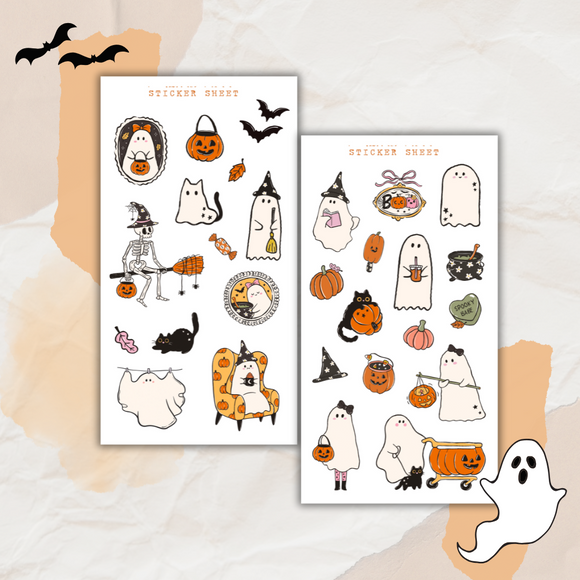 cute ghosts sticker sheet
