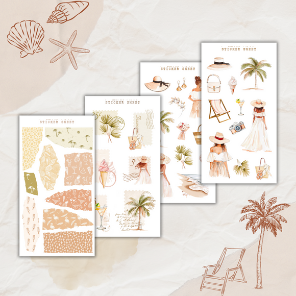 coastal chic sticker sheet